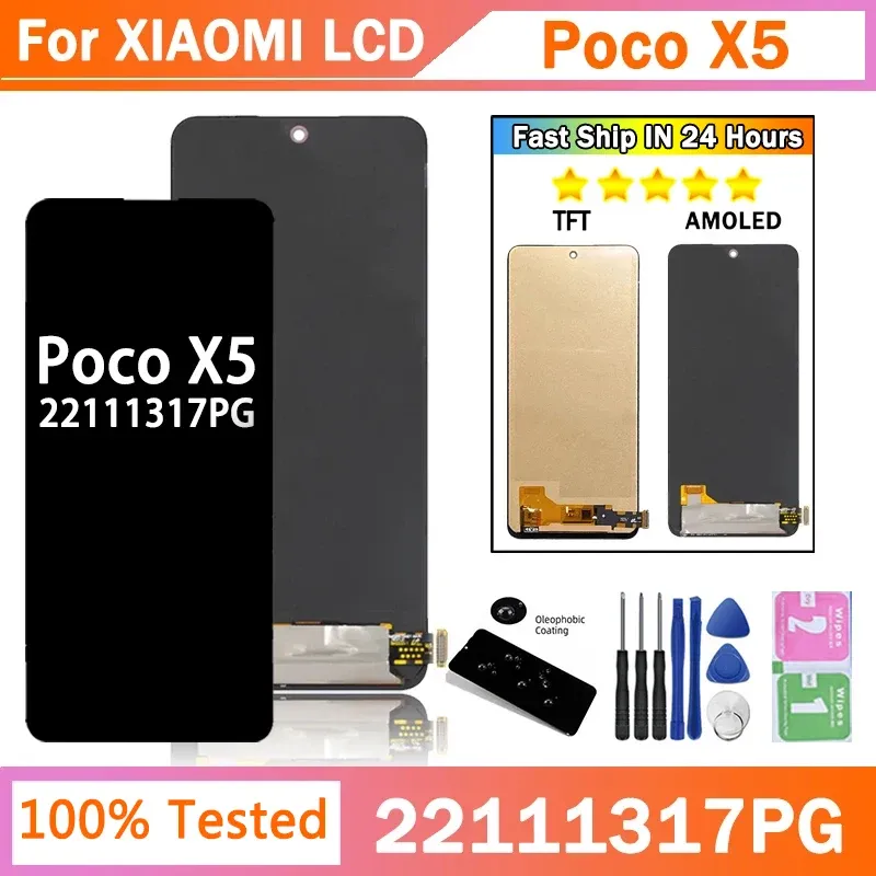 AMOLED 6,67 "für Xiaomi Poco X5 22111317PG 22111317PI LCD -Anzeige -Touchsbildschirm Digitalisierer Assembly POCOX5 LCD -Ersatzteile