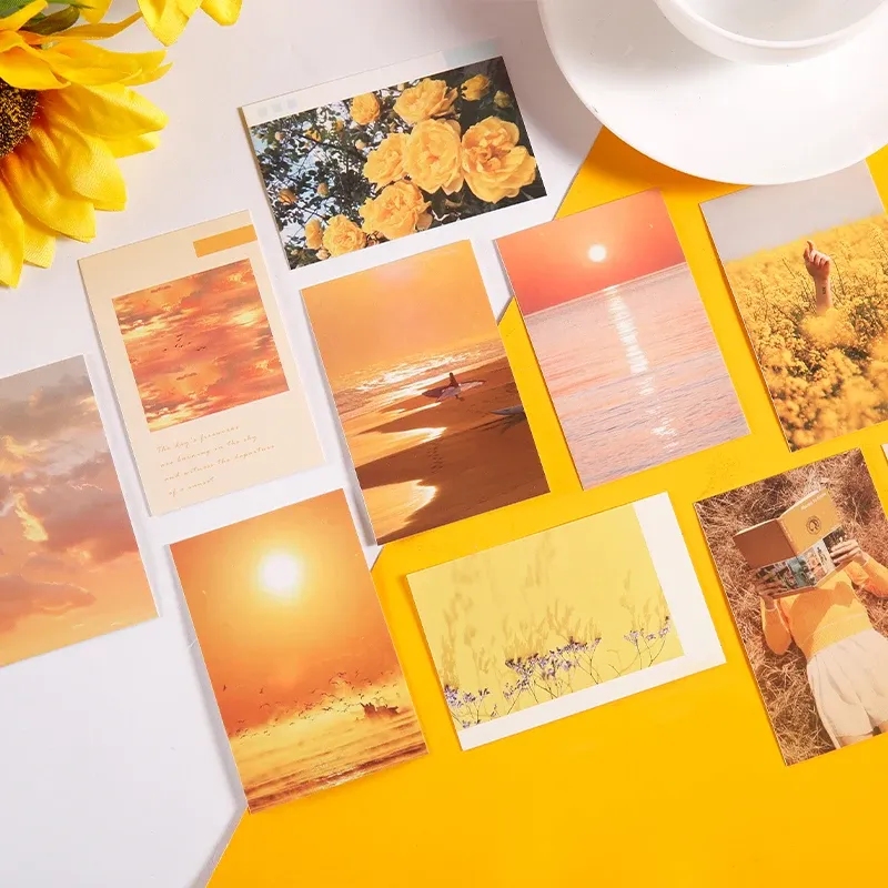 6 disegni Note di viaggio romantico Lomo Card Ins Style Scenery Mini Cartoline Cartoling Card Card 27 PCS/Set