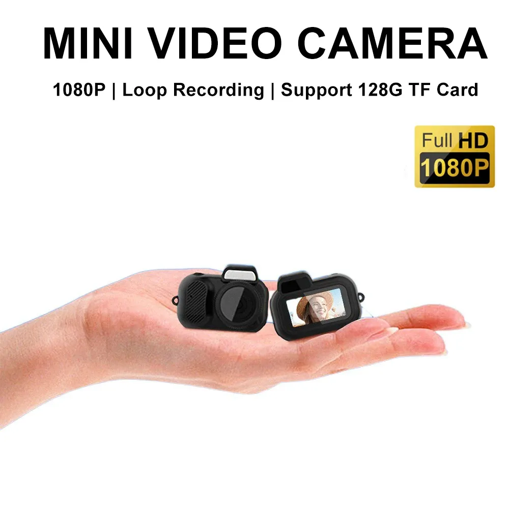 Kameras 1080p Mini Pocket Camera Outdoor Action Kamera mit Bildschirm Video -Rekorder tragbarer Body Cam Micro Camcorder Sport DV