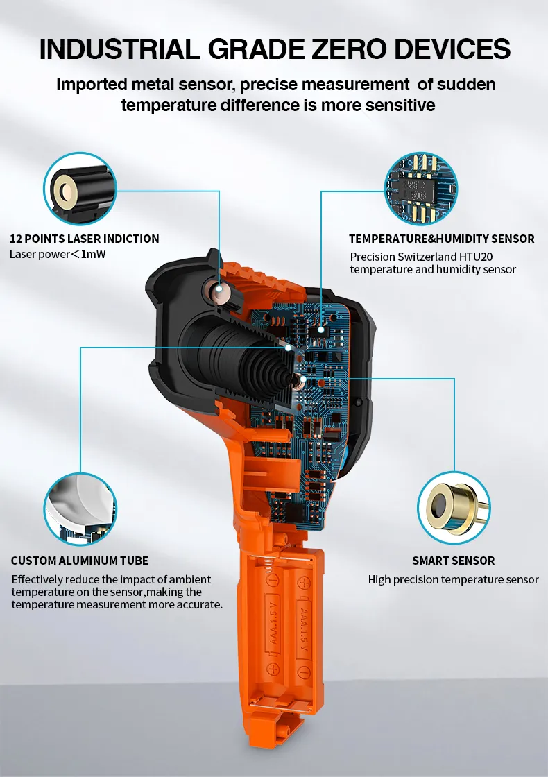 Thermometer Humidity Meter: Infrared Temperature Gun With 50~800°C ...