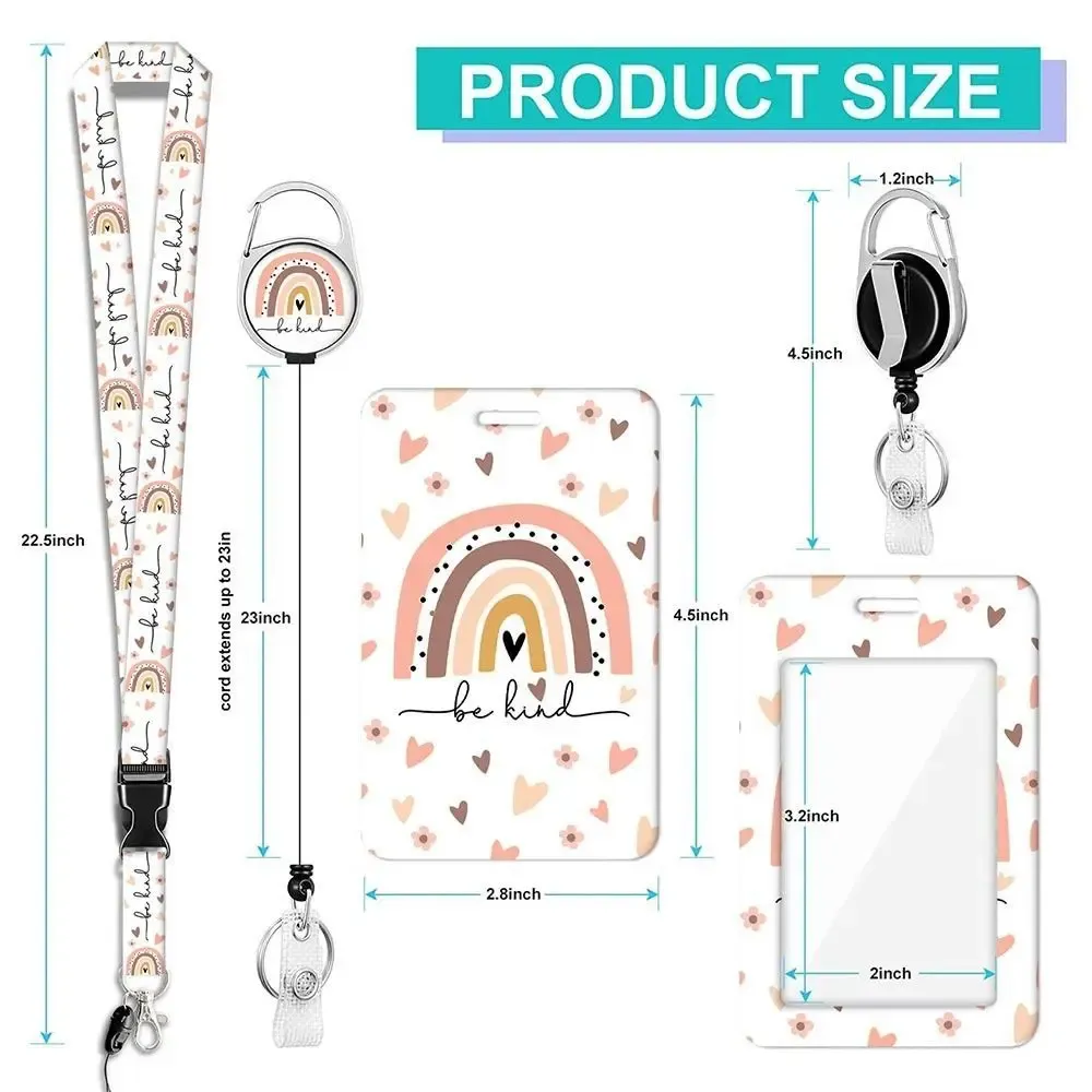 Cute Badge Holder With Retractable Reel & Lanyard - ID Card Protector For Nurses, Teachers, Office (Bear Design)