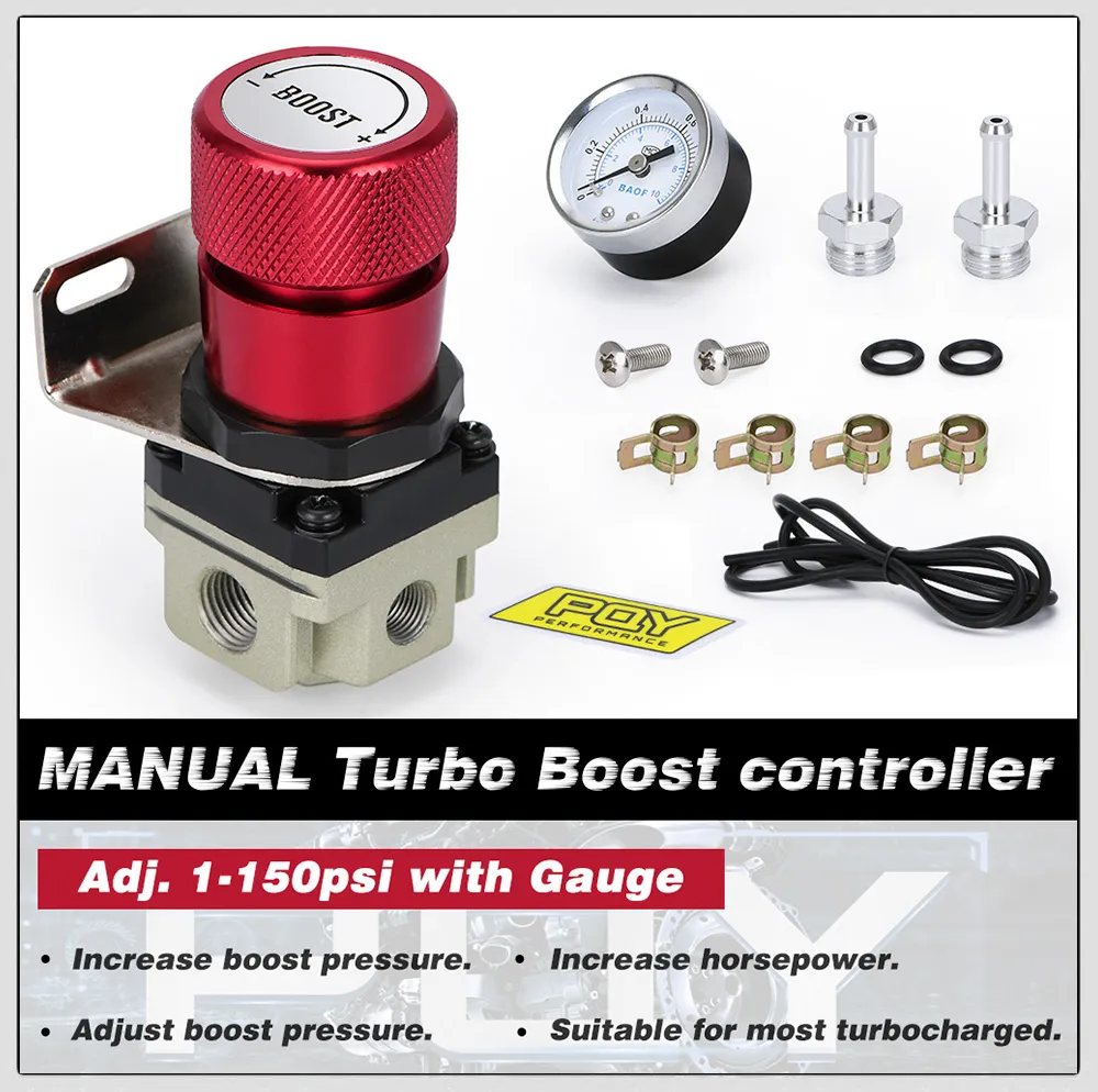 T2 Universal Adjustable Manual Gauge Turbo Boost Controller 1-150 PSI ...