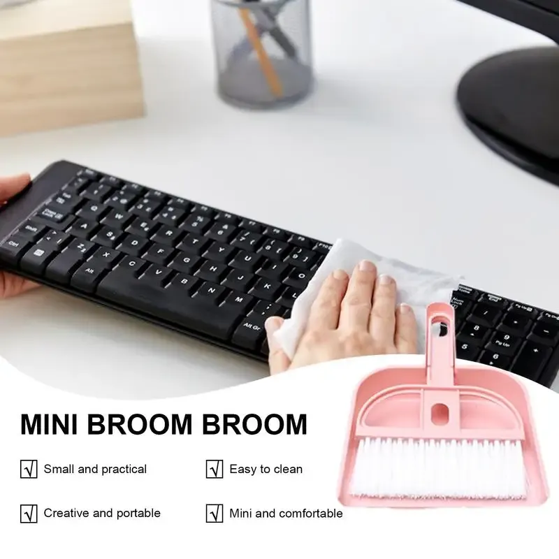 Mini Dust Pan And Brush Set Countertop Cleaning Brush And Dust Pan Hand Mini Broom And Dustpan Set For Countertop Keyboard Table