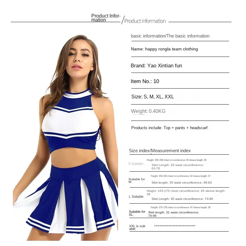 Uniformes de pom-pom girl pour femmes jeux de rôle de jeu européen et américain adultes sexy bébé cheerleading costumes