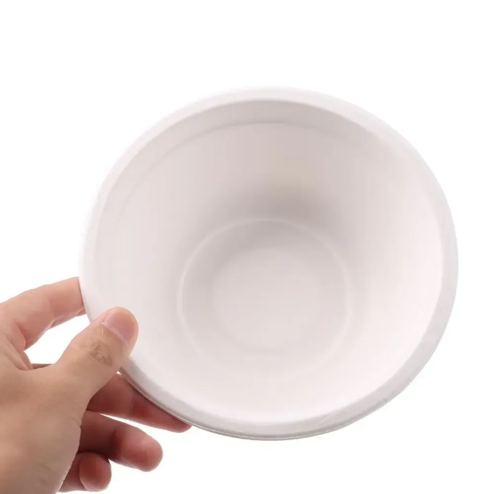 50pcs / pack 220 / 350/500ml Derrette jetable Dîle écologique Bowl en papier blanc de table