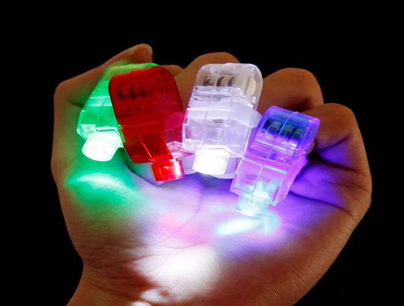 Luvas de dedo LED Lâmpadas anel de lâmpadas Presentes de brilho de brilho a laser Flash Flash Flash Kid Toys 4 Cores K4914365987