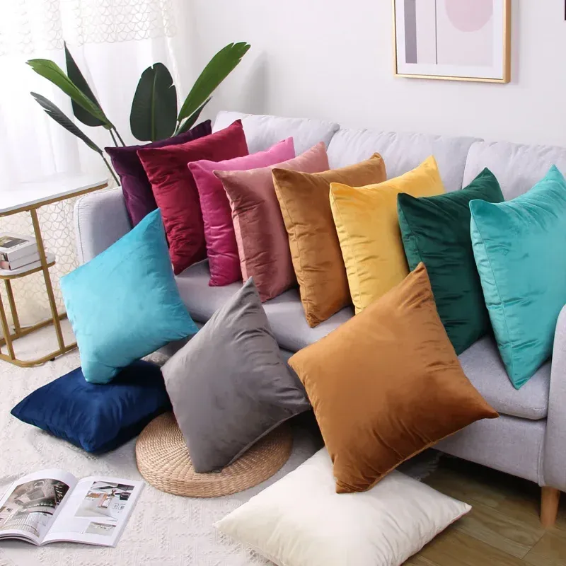Pillowcase Gold Cushions Home Decorative Throw Pillows Green Wine Sliver Grey Purple Cushions for Sofa Couch Bedroom