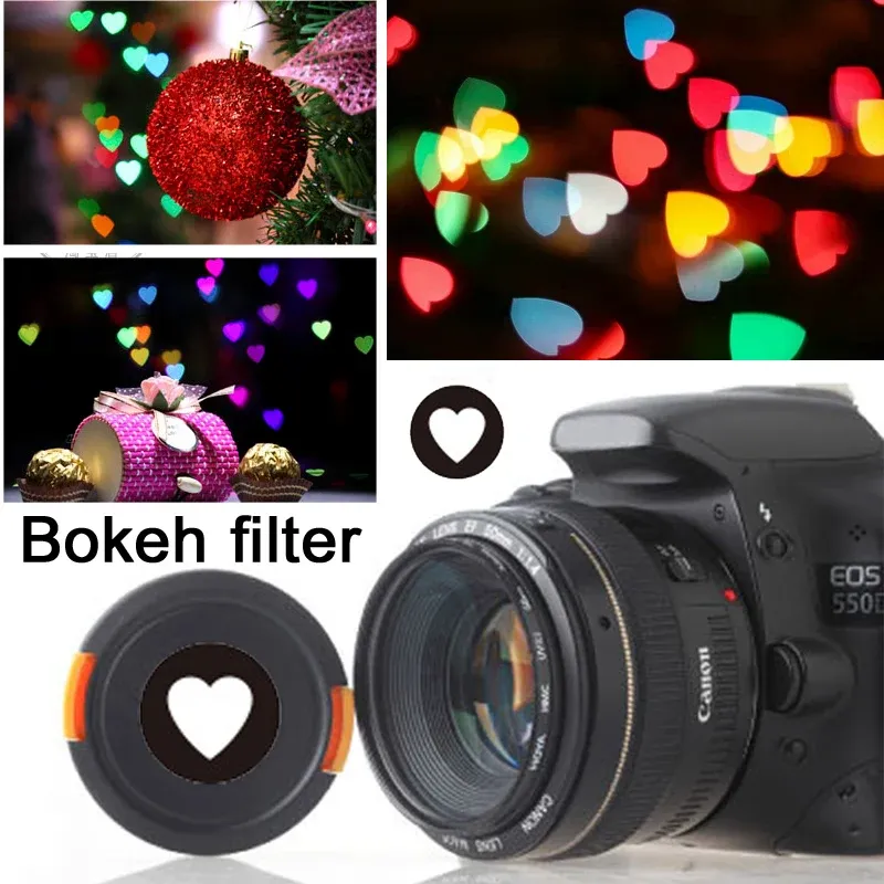 Acessórios Bokeh Masters Kit Efeito Lente Tampa de tampa Filtro para fotografia artística de cena noturna para Canon Nikon Yongnuo Lentes