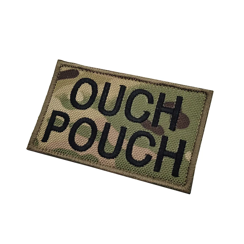 English letter OUCH POUCH Patches Emblem Reflective military 8*5cm Hook and Loop Tactical