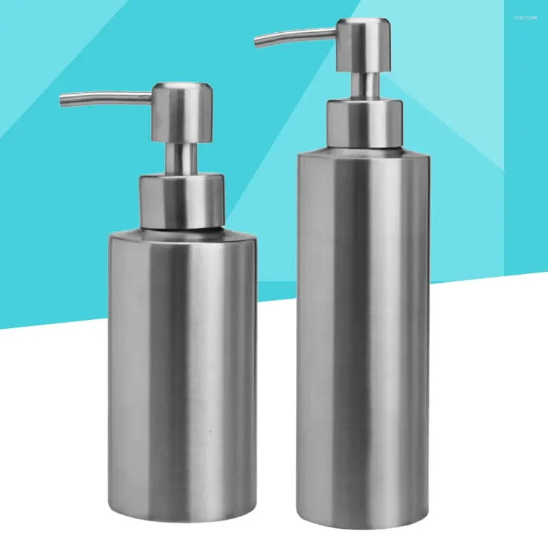 Vloeibare zeepdispenser 2 stks lege flessen roestvrijstalen douchelotion containers bijvulbare shampoo 250 ml 350 ml