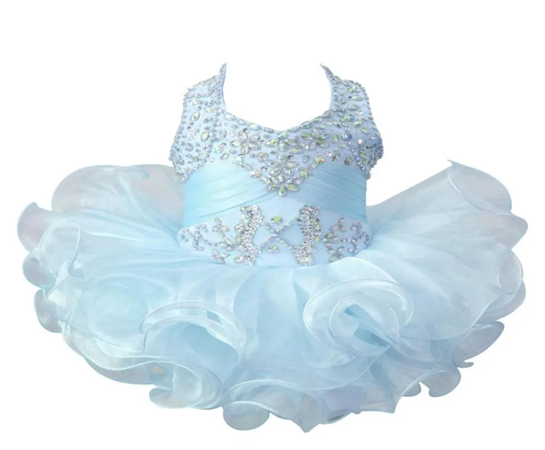 Baby Girls Cupcake Pageant Dress Halter Mini Vestido de pelota Princesa Princesa Tutu Tutu Vestido Inglaterra Corto de cumpleaños Corto Destino 8948286