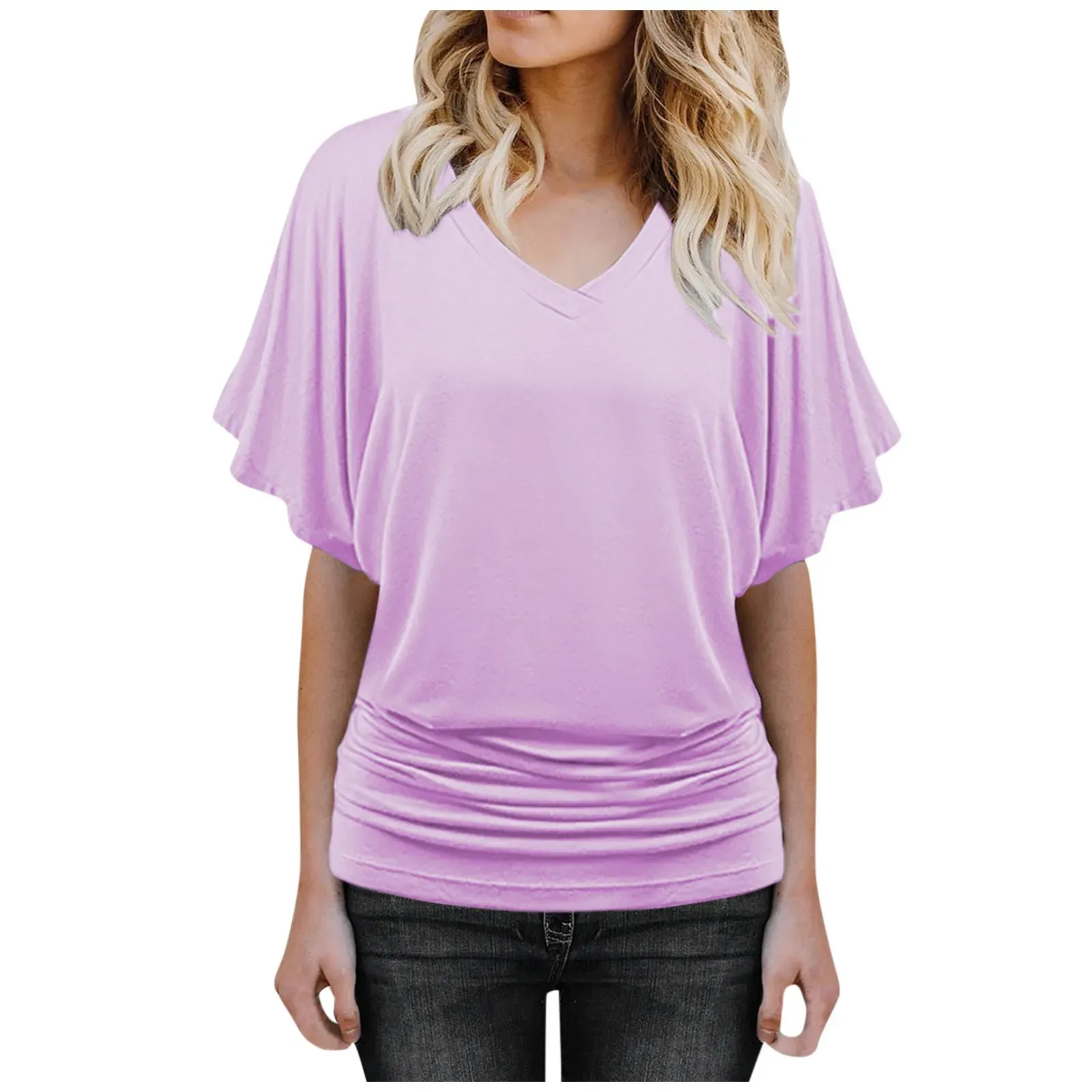 Suncife Damen T-Shirt: Lässiges V-Ausschnitt Shirt Für Den Sommer – Lockere Passform, Kurzärmelig, Einfach Stylisch