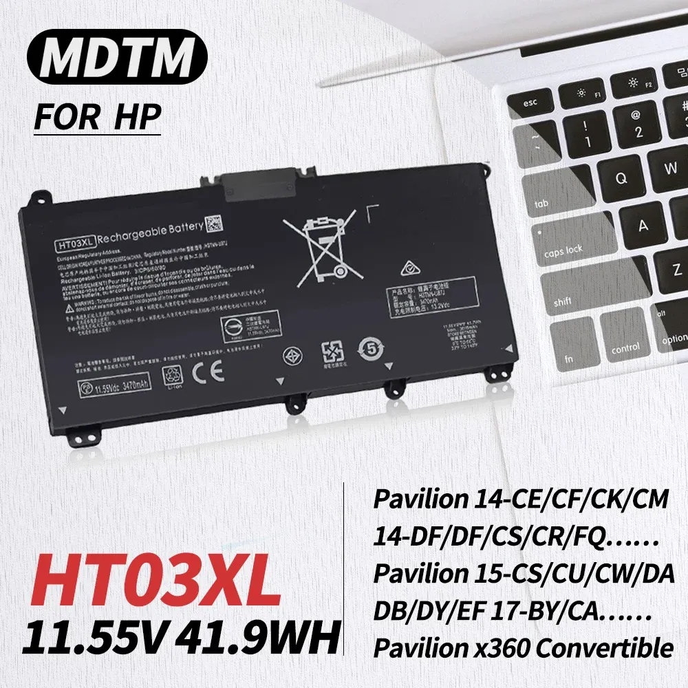 Batterien HT03XL L11119855 Laptop -Batterie für HP Pavilion 15CS 15CW 15CU 15DA 14CE 14CF 14DF 17CA 15DW0033NR 15CU1XX L11421542