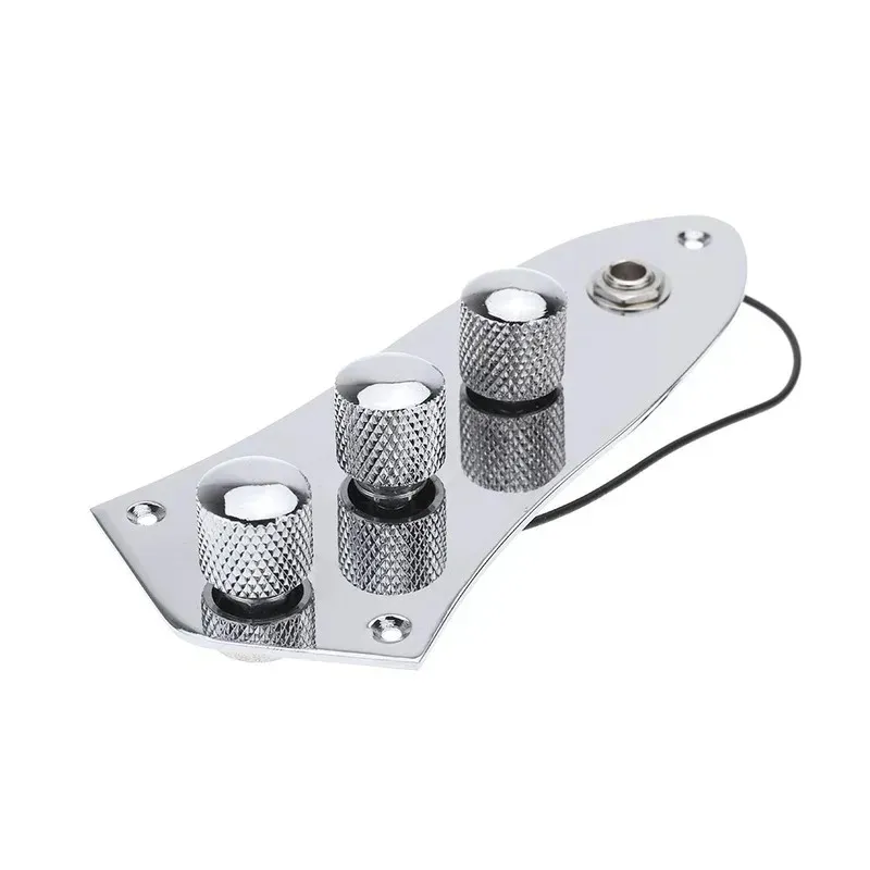 Jazz Bass JB Switch Control Plate Assembly Knobs POTS Laddade M511 Chrome pläterad med 3 skruvar gitarrdelar Tillbehören Chrome pläterade gitarrtillbehör