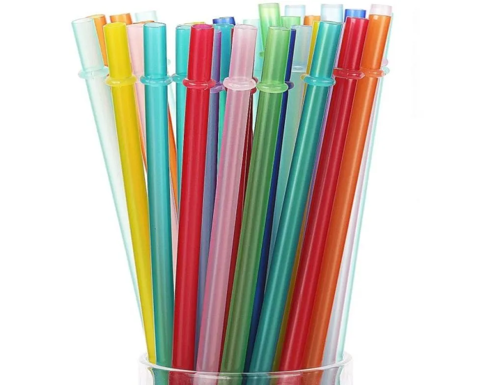 Multicolor Solid Pp Plastic Straws Reusable Bar and Party Drinking Eco Fda 95in1312019