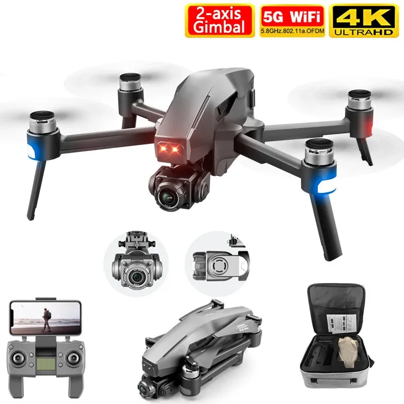 Drones 2021 Nieuwe M1 Pro Drone HD Mechanische 2Axis Gimbal Camera 4K HD Camera 1,6 km Regelafstand 5G WiFi GPS -systeem ondersteunt TF -kaart