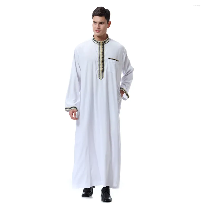 Ubranie etniczne Mężczyźni Saudyjska muzułmańska szata kaftan jubba thobe arab thoub eid Ramadan Turkey Islam Dubai Abaya sukienka tradycyjna Bliski Wschód