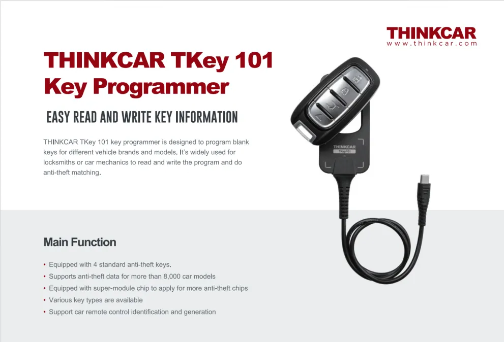 Tkey Rectangular DHgate.com:THINKCAR TKey 101: Universal Smart Key Programmer with 6 ...