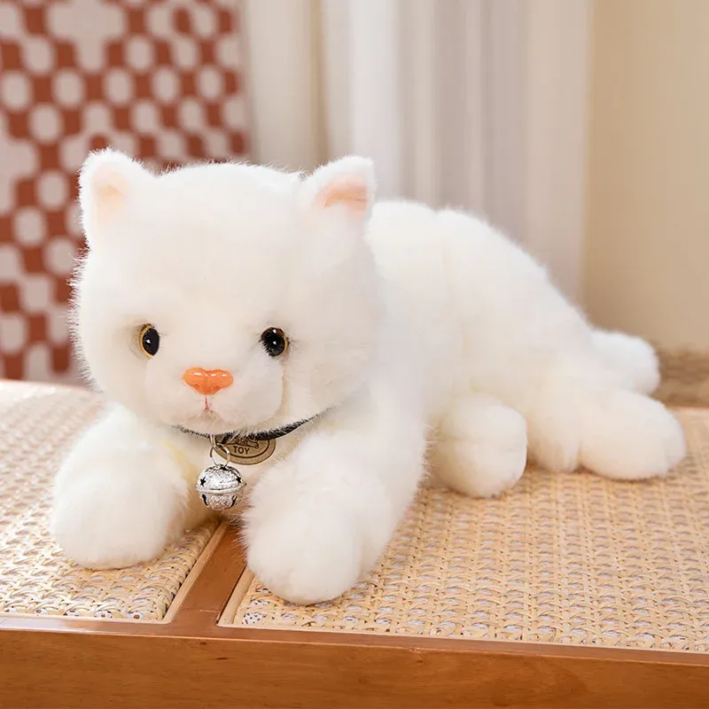 Kawaii chat blanc peluche jouet moel animal en peluche chaton de vif du monde réaliste