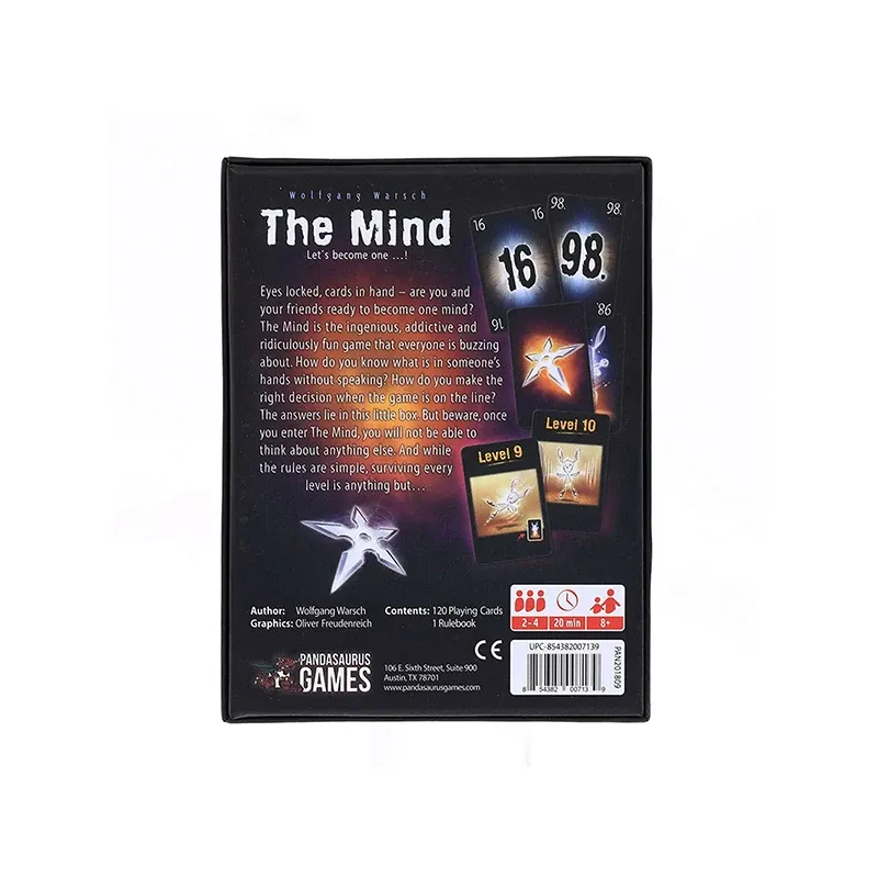 Jogos de 1PC The Mind - jogos de tabuleiro para a família - Night Game - Jogos de cartas