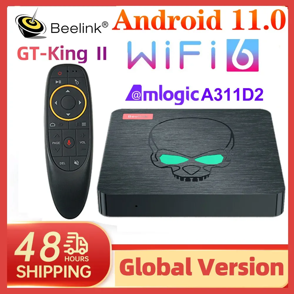 Box Beelink GT King II WiFi 6 Android 11 TV Box 8GB 64GB TVbox Amlogic A311D2 Octa Core LPDDR4 Obsługa 4K 60FPS BT5.0 1000M USB3.0