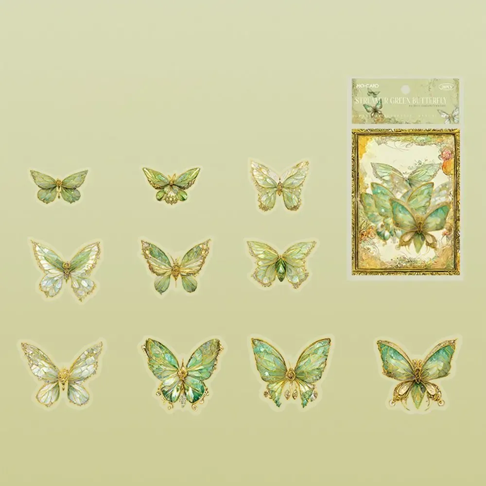 DIY Crafts Ice Crystal Laser Butterfly Sticker Decoratieve handgemaakte vlindercollagesticker Shiny Aesthetic Diary Album