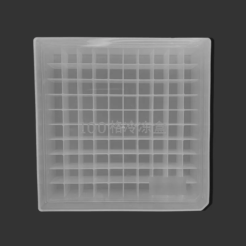 Caixa de congelador de plástico de laboratório para 1,5 ml/2 ml de congelamento da caixa de experimentos de laboratório 100 orifícios