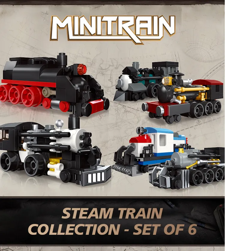 Building Blocks Mini Cargo Train Set City Series Model, Interlocking ...