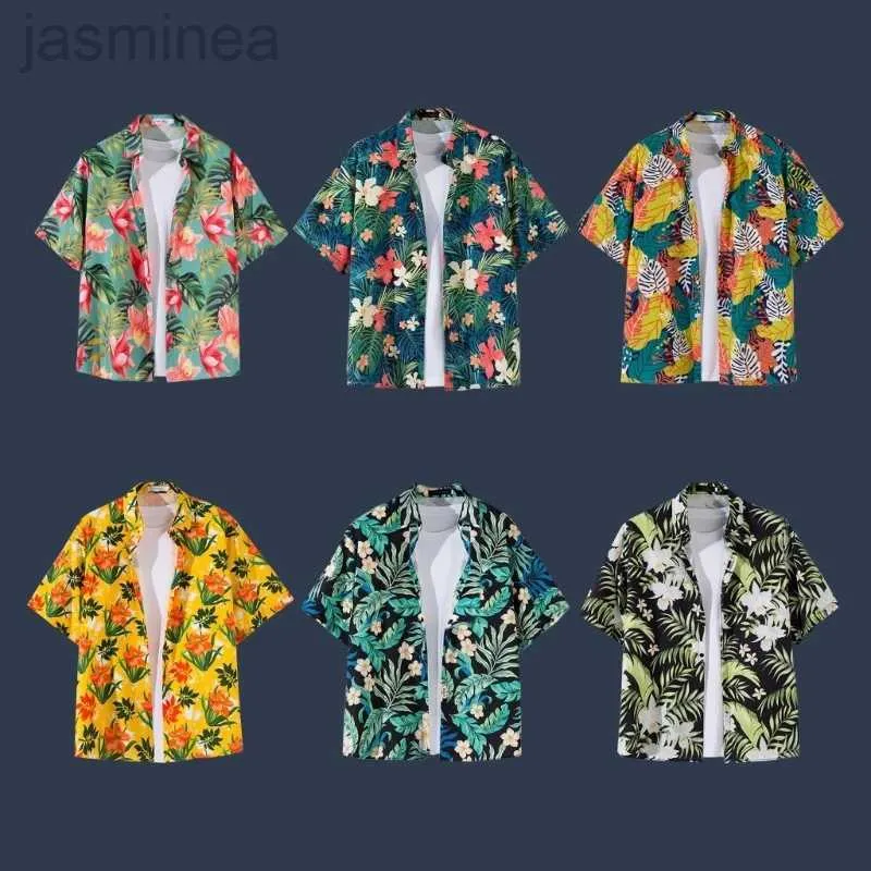 Men's Casual Shirts Seaside Shirts Men Short-sleeved Casual Shirts Seaside Vacation Quick-drying Clothes Loose Floral Tops for Camping N7YD 2449