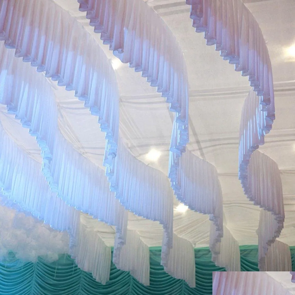 Party Decoration Upscale Wedding Ceiling Centerpieces S-Shaped Wave Cloud Top Sagging Yarn Ly Customized Size Color Drop Delivery Ho Dhjgr