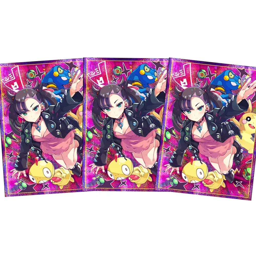 50pcs 67x92mm Laser Anime Card Sleeves Marnie TCG Card Sleeves Cards Protector Cards Shield Double Card Tampa para MTG/PKM