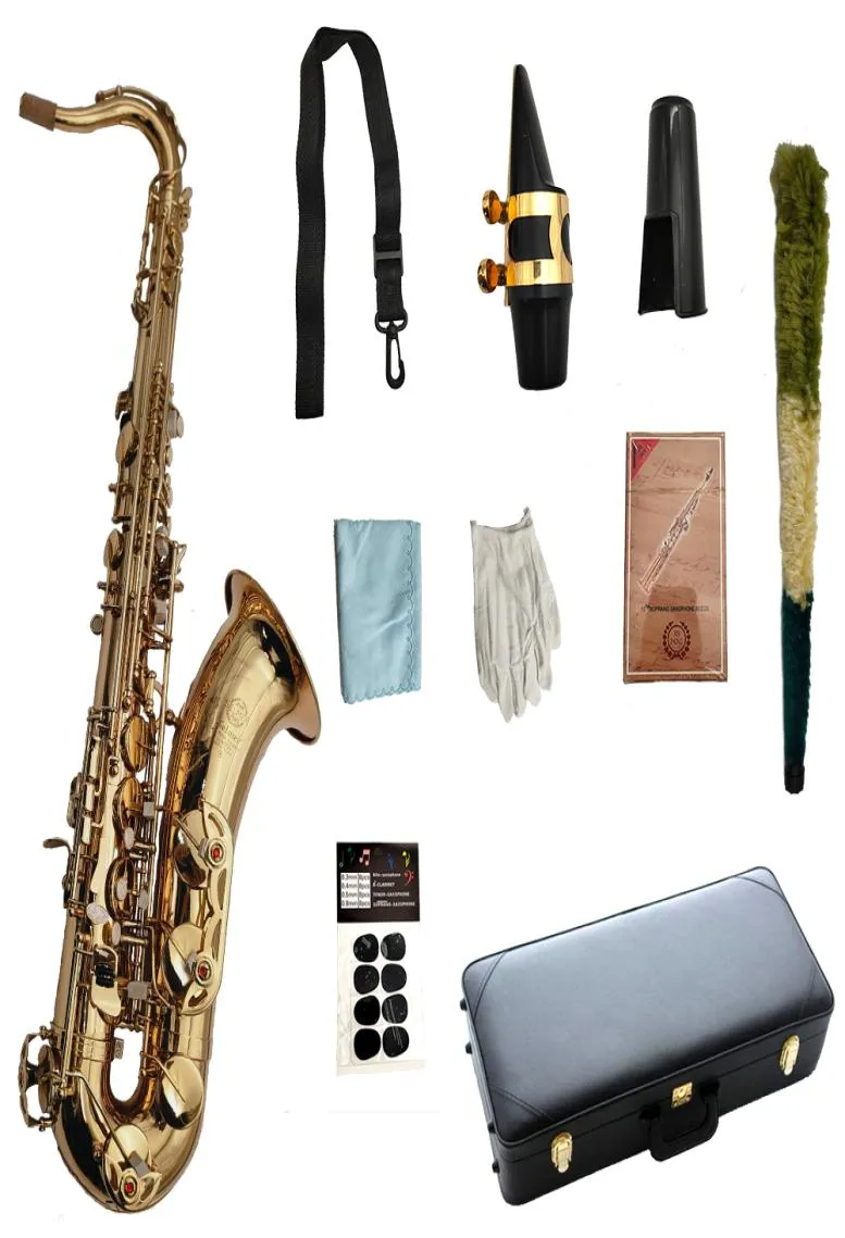 Mark VI Tenor Saxophone BB Tune Brass Plassoted Lacca Gold Strumento a legna con accessori da golvi Case9874905