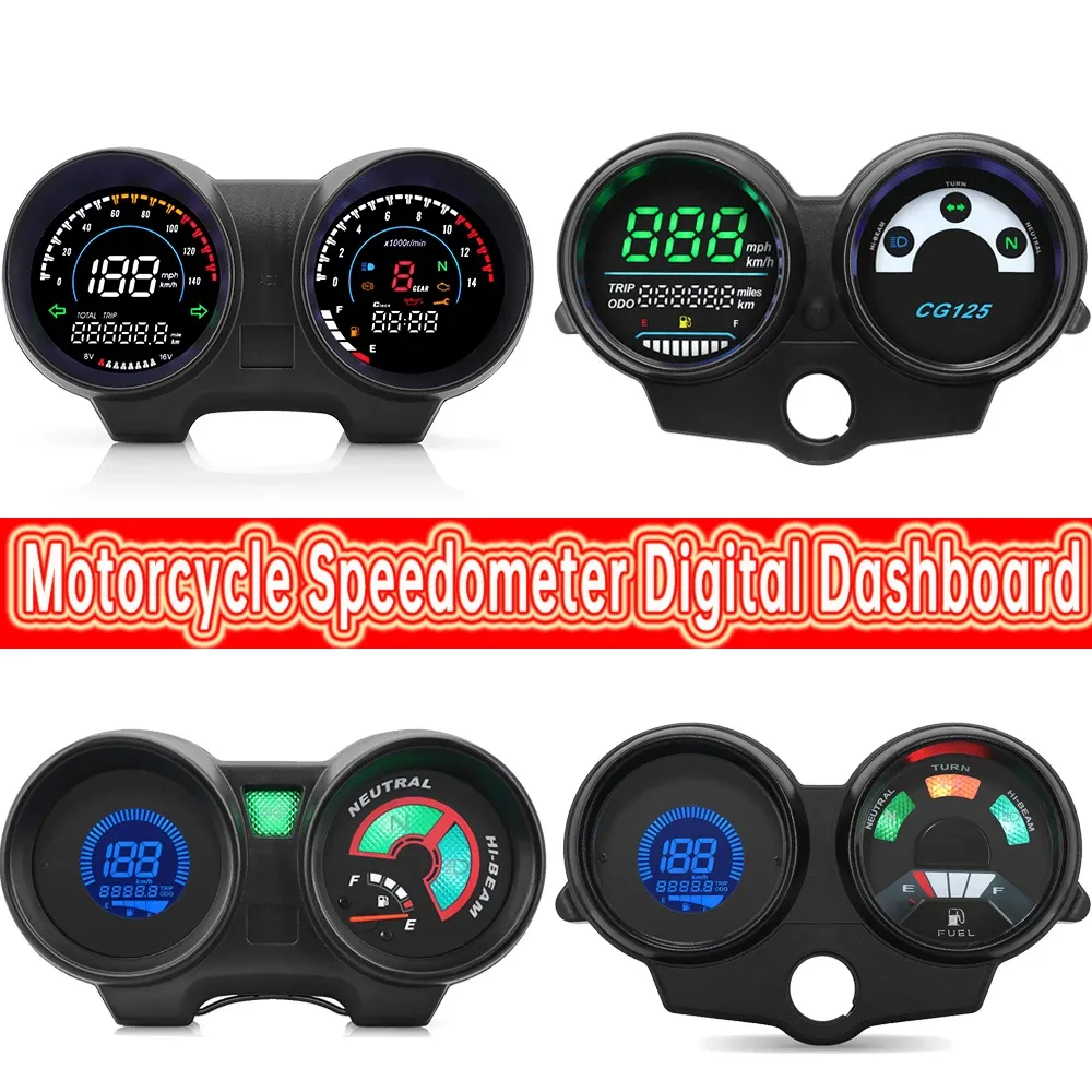 Digital Motorcycle Instrument Panel LED Display RPM Meter For 150cc ...