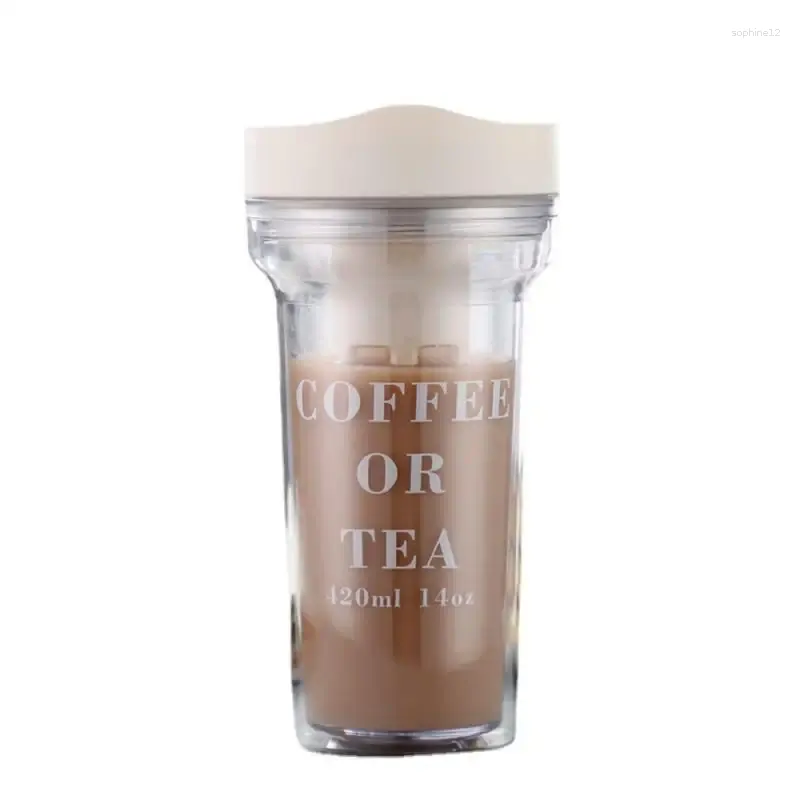 Tasses poussent le couvercle de la couvercle de la bouteille d'eau créative à double couche Coffee Internet Internet Célébrité Milk Tea Drinkware Filtre en plastique