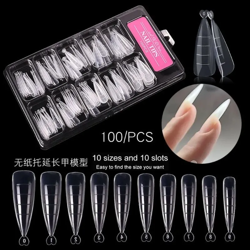 Quick Building Nail Mold Tips Nail Dual Forms Finger Extension Nail Art UV Extend Gel Finger Stiletto Nails- for UV Extend Gel Stiletto Nails