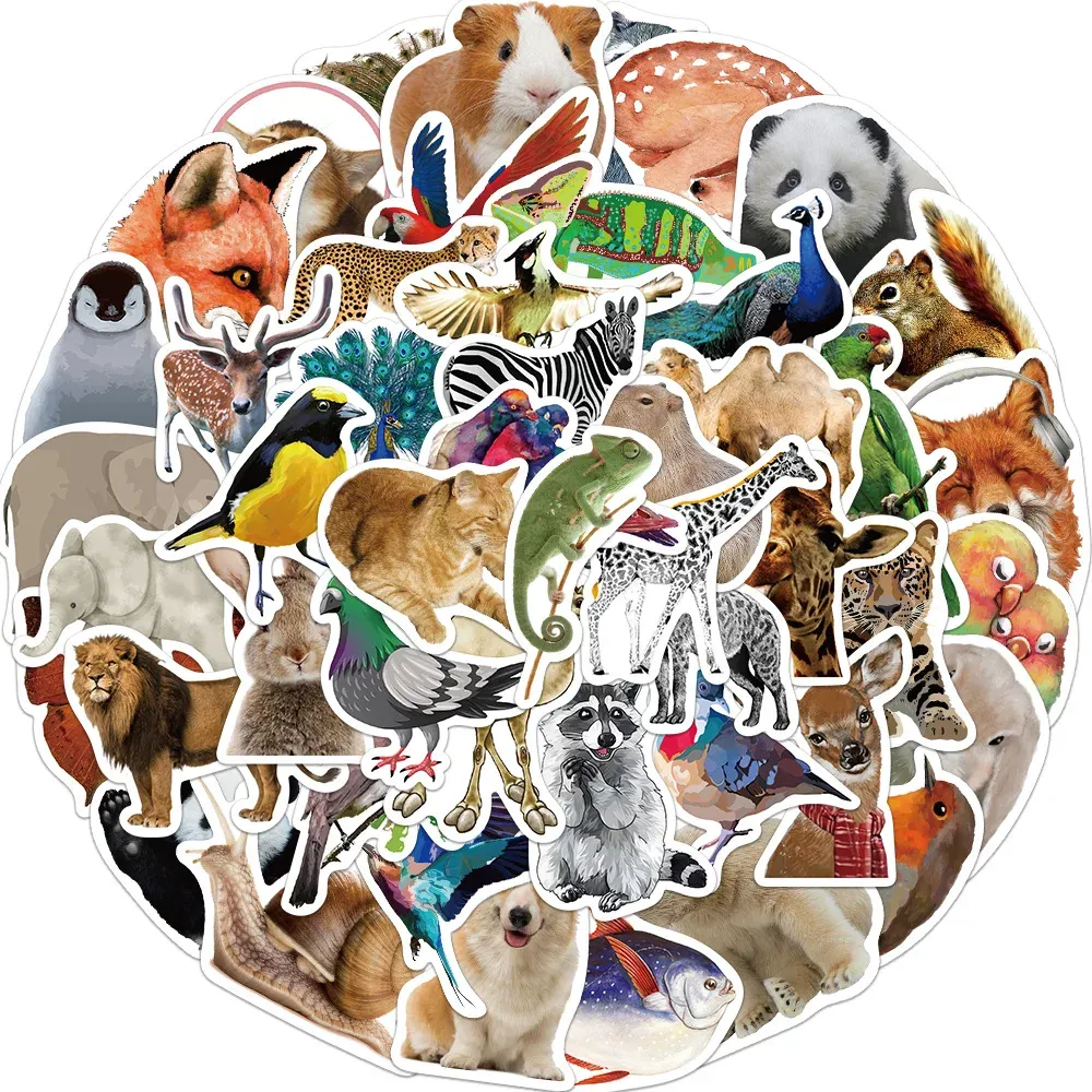 10/30 / 50pcs Animaux mixtes Autocollants Toys éducatifs pour enfants Gift DIY OPTOPOPE TÉLÉPHONE VARCAS FRIGE CAR Autocollant Sticker Wholesale