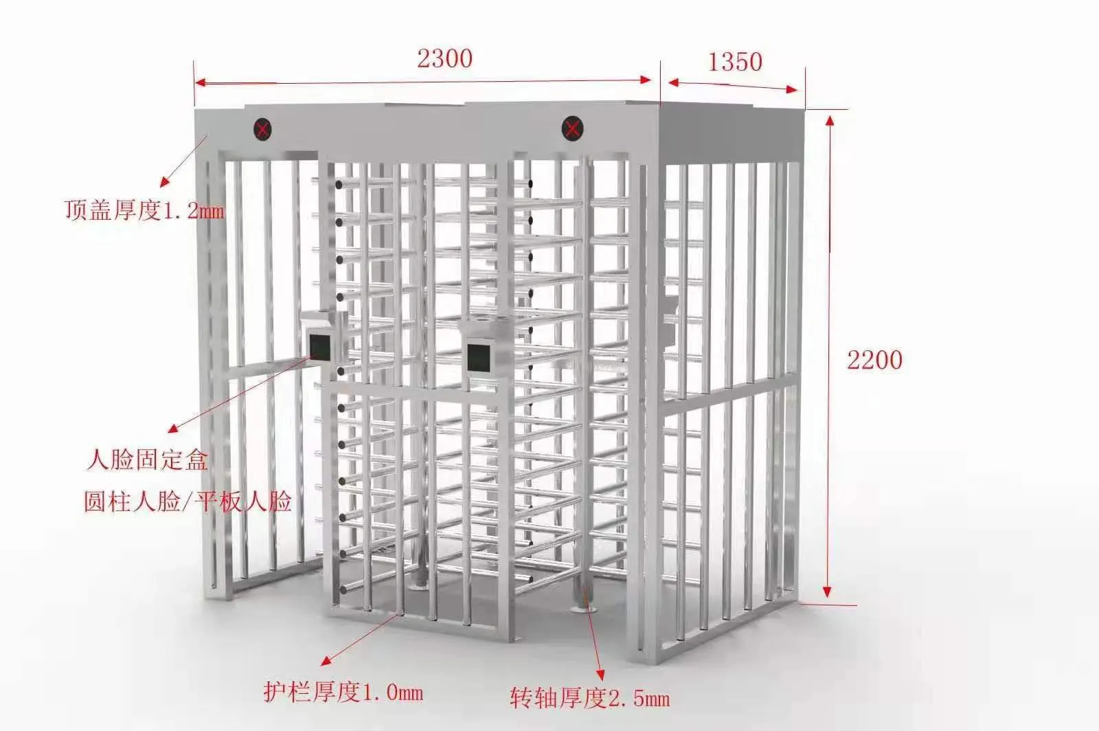 Turnique à sens unique de zone pittoresque, sortie de la station de sortie de la station, tourniquet anti-ci-inoxydable en acier inoxydable, porte intelligente du chantier de construction