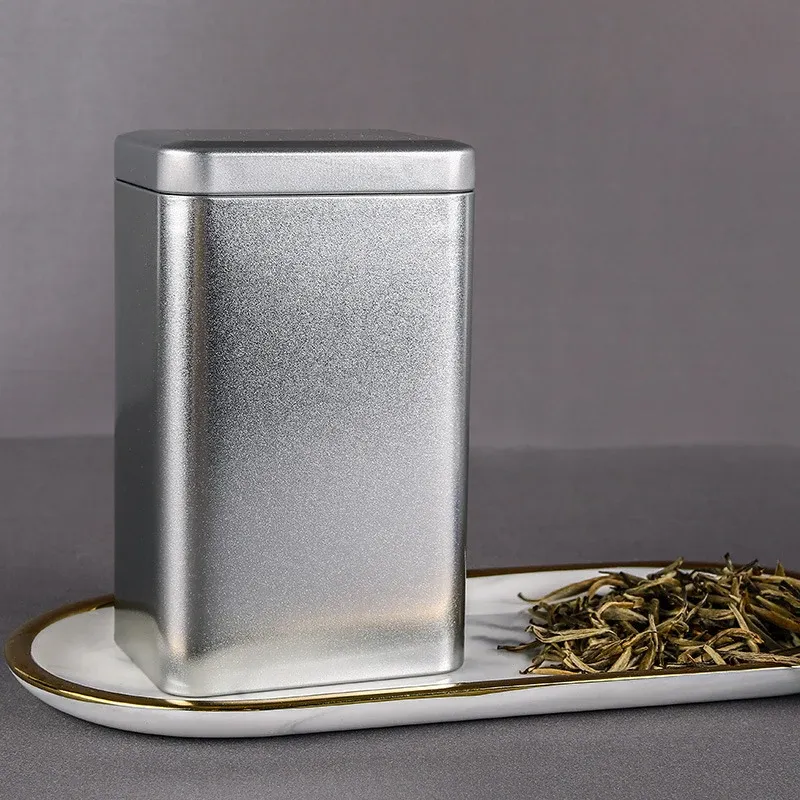 Metal Retro Square Tea Can Candy Alimentos Especiarias Caixa