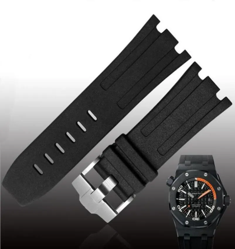 JAWODER Watchband Man 28mm Black Red Orange Blue Gray Green Yellow Silicone Rubber Diver Watch Band Strap Pin Buckle for ROYAL OAK9522963