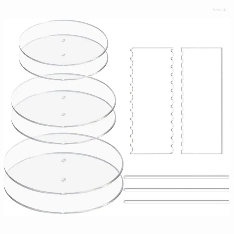 Baking Moulds Transparent Acrylic Round Cake Pan Set Cream Craft Tool Decorating Tools Accessories