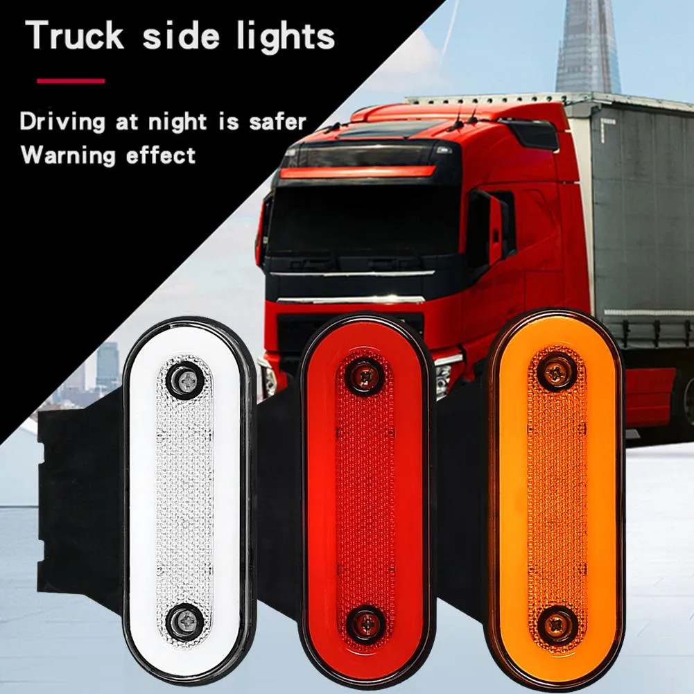 Trailer Lighting Assembly 2-Pack Trailer Side Marker Lights - Amber Front & Red Back LED Clearance Lights With 4 Diodes Trailer Marker Lights