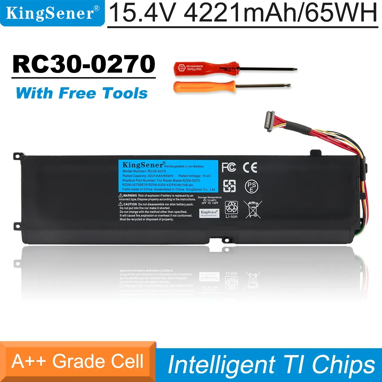 Батареи Kingsener RC300270 Батарея для ноутбука для Razer Blade 15 Base Stealth 2018 Notebook RZ0903006 RZ090270 RZ0902705E75R3U1