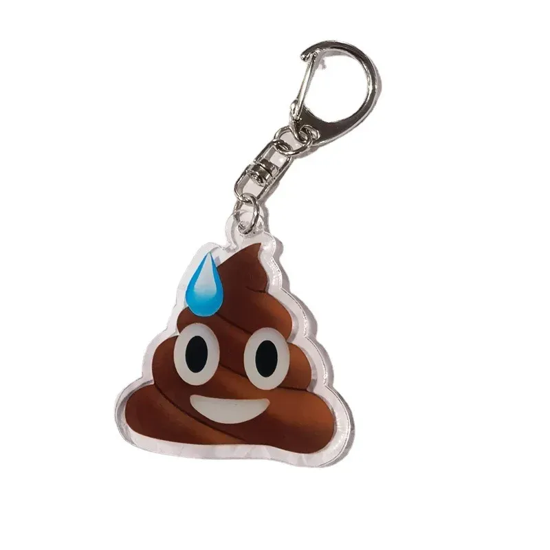 Söt kreativ hund's Head Poop Keychain Personlighet nyckelring roliga presentbilsäckar hänge nyckel leksaker leksak