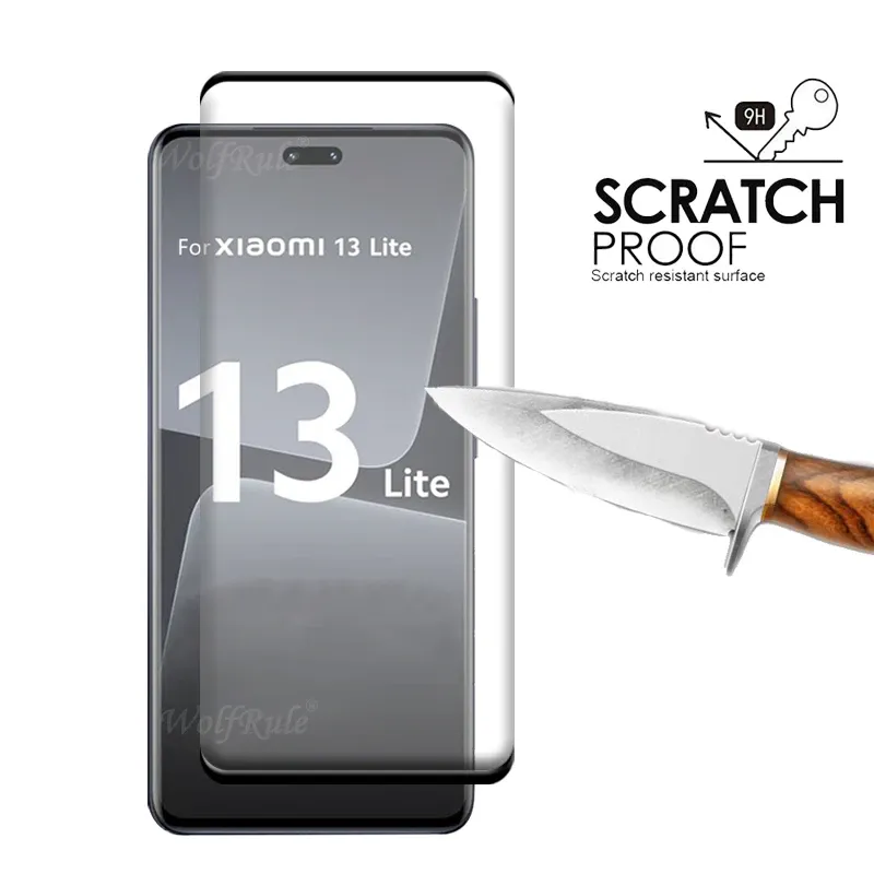 Für Xiaomi 13 Lite Glass für Xiaomi Mi 12 12s 11 13 Lite Pro Ultra -Temperaturglas gebogenes Bildschirm Protetor Mi 13 Lite Objektivglas