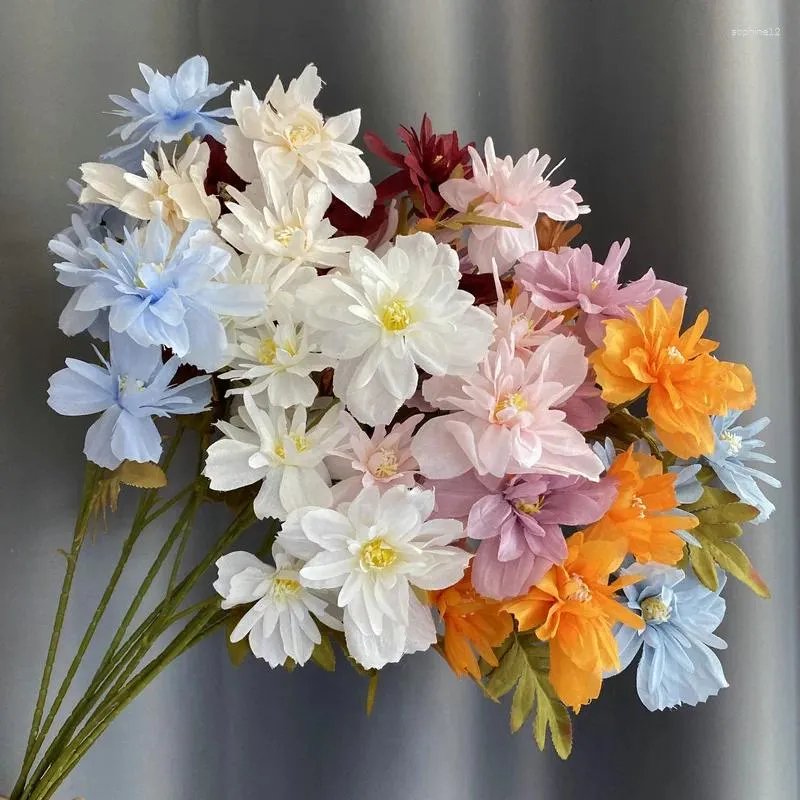 Fleurs décoratives 1pc branche de simulation artificielle chrysanthemums fausses plantes table de mariage décoration de mariage