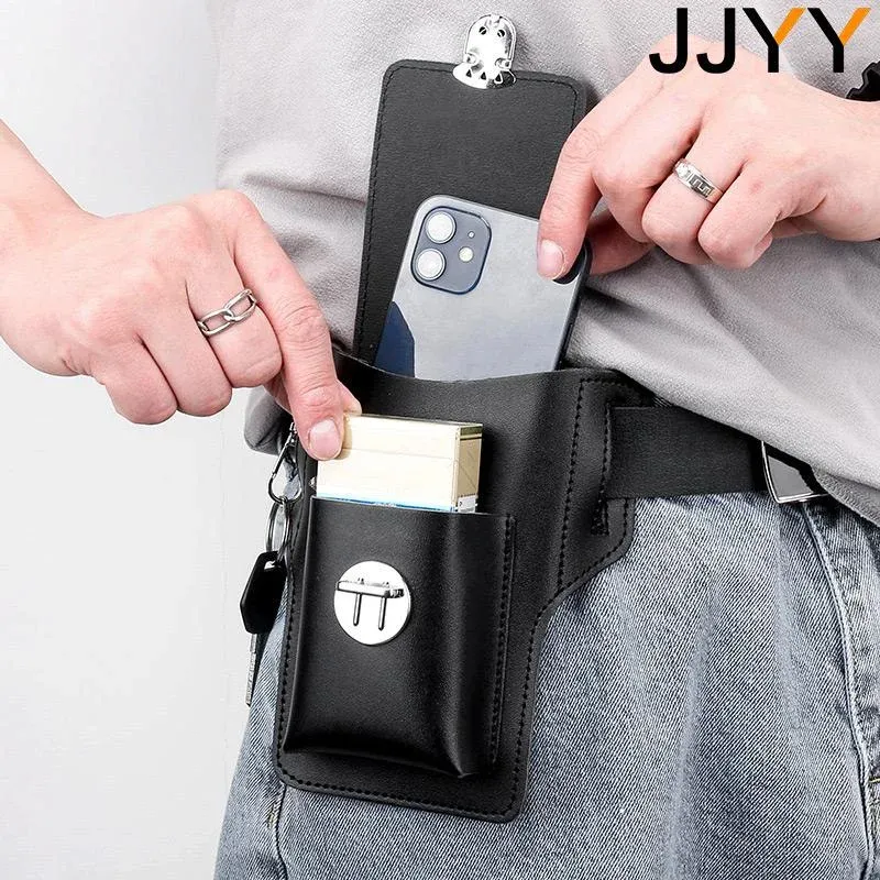 Men Leather Pack Waist Bag Belt Clip Phone Case Holster Mobile Phone Bag Fits All Mobile 5.4 6.9 Inch Phones Iphone Samsung From 9 53 DHgate