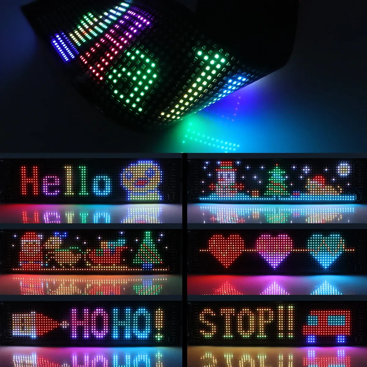 USB Foldable Scrolling Message Display Board App Soft Flexible Led ...