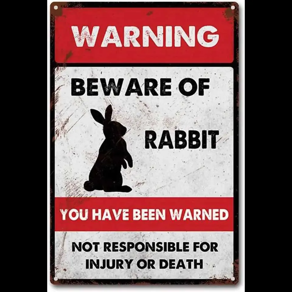 W241109 Retro Tin Logo Metal Wall Decoration Beware... From Thousand ...