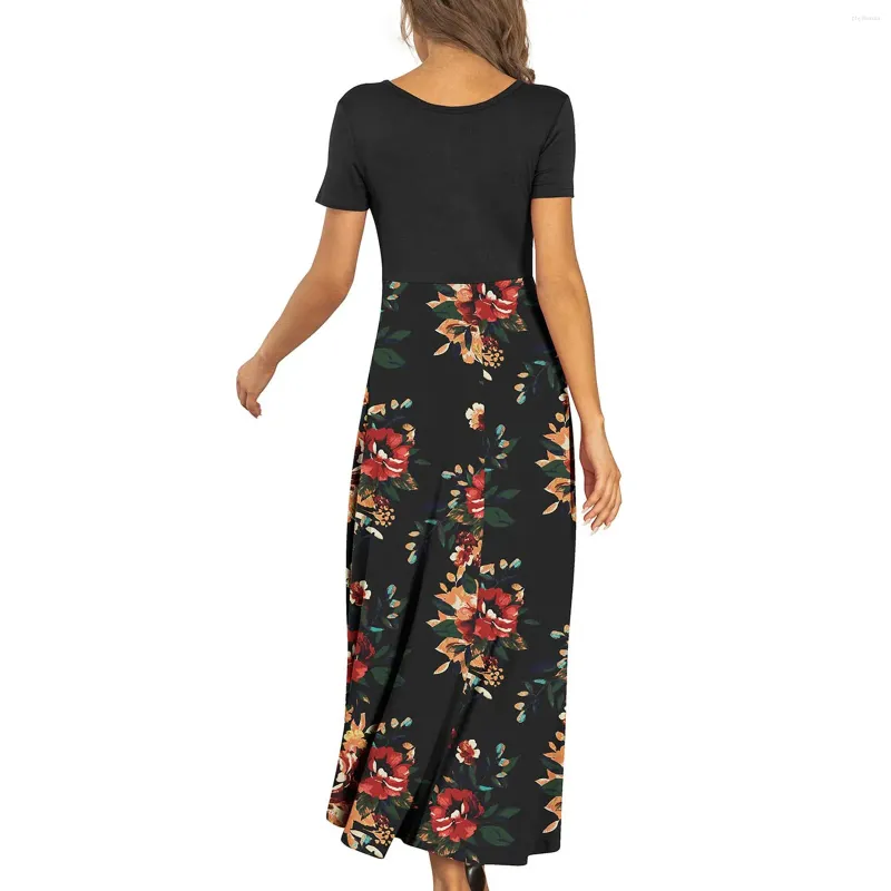 Casual Dresses Women Summer Long Dress Short Sleeve Flowy High Low For Maternity