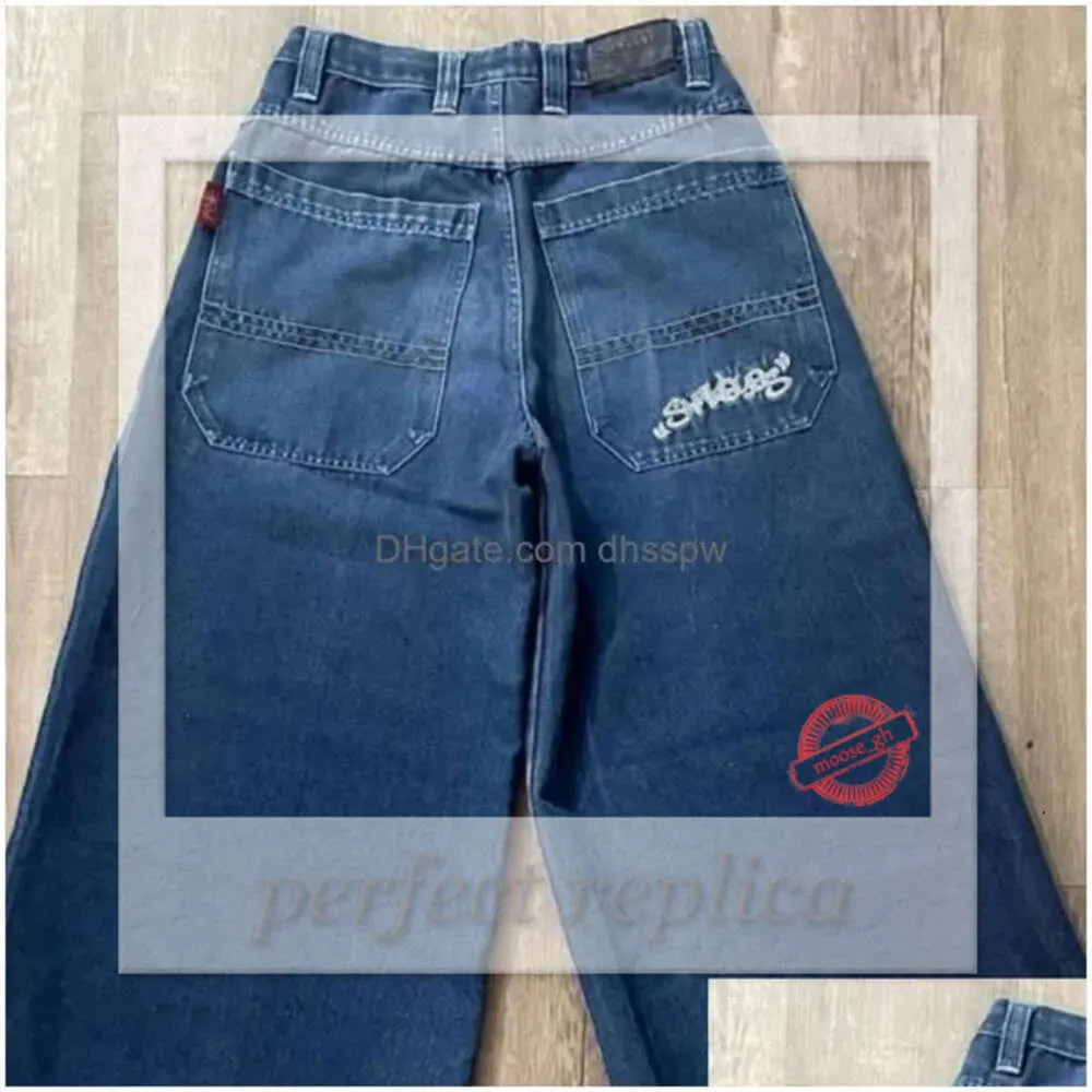 Jeans jeans jeans jeans streetwear jNCo y2k desenho animado de hip hop impressão gráfica vintage calça preta folgada homem mulher alta cintura larga perna as calças de perna larga d 691